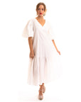 Oversized Puff Sleeves Maxi dress in White