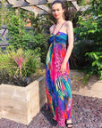 Vibrant colors Animal Print Maxi Dress