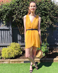 Wrap Chiffon dress (YELLOW)