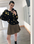 Star Print Neon ColourFluffy Jumper (Yellow)